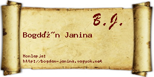 Bogdán Janina névjegykártya