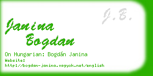 janina bogdan business card